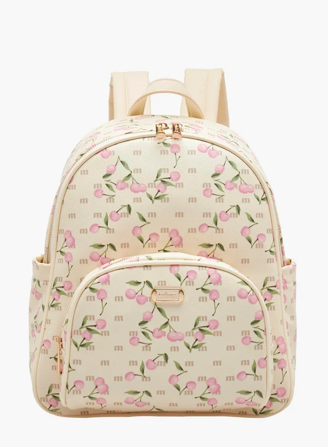 ميسي حقيبة ظهر بطبعة كرز بحمالات قابلة للتعديل